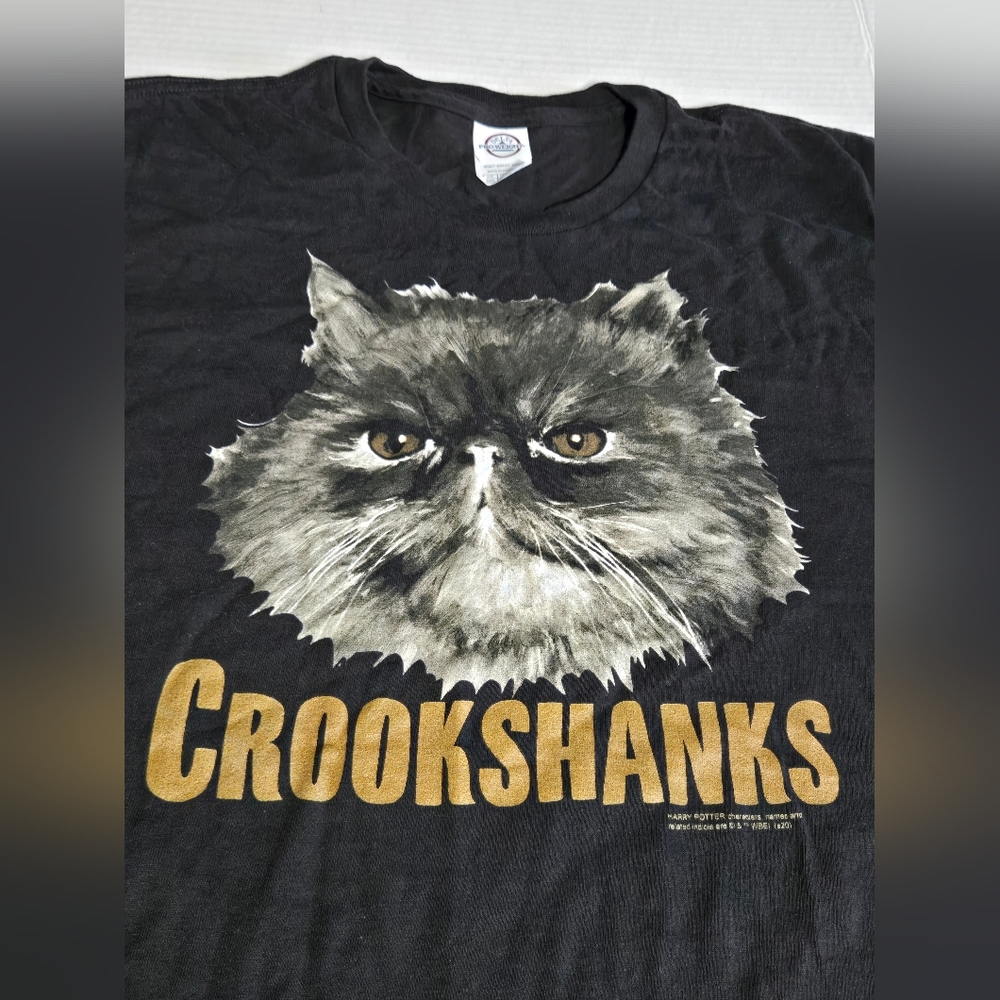 Black Harry Potter Crookshanks Premium‎ T-Shirt Adult 2XL 100% Cotton